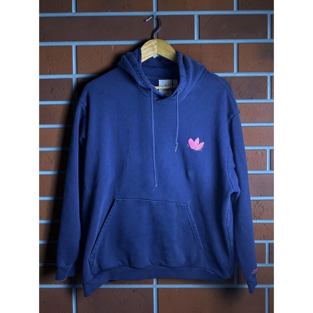 Adidas Originals Heavyweight Dinosaur Graphic Hoodie Men's 2XL Blue